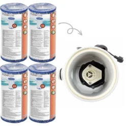 Filter Typ IV - Bestway - Lämplig för filterpump 58391 - 4 stycken & WAYS skurborste