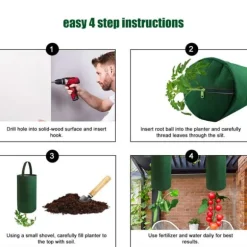 Filthängande Tomatväska Uppochnervänd Tomatplanter Multifunktionella Jordgubb Grönsaksblomma Växtväskor