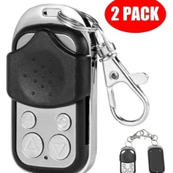 Fjärrkontroller för automatisk skjutgrindsöppnare, 433 MHz, 2-pack, vit (endast fjärrkontroller)