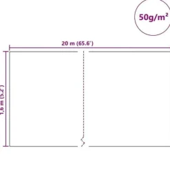 Fleece för växtskydd mot frost - vidaXL - Beige - Oförvävd tyg - 20x1,6 m - UV-beständig