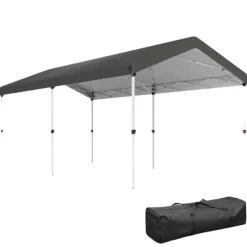 Fälltält, UV50-skydd, Justerbar höjd,Mörkgrå