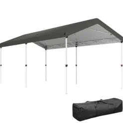 Fälltält, UV50-skydd, Justerbar höjd,Mörkgrå