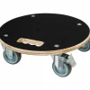 Flowerpot Standt with Wheels Nature Wood Ø 38 cm