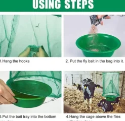 Flugfälla flugfångare 4-pack – återanvändbar, effektiv flugavvisare för utomhus och inomhus