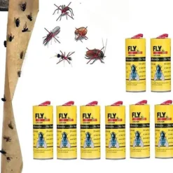 Flugfälla Papper Flugfångare Strips, 8st Frukt Flugfångare Bugs Sticky Stripes, Effektiv Flugband Rullfälla för H[H325]