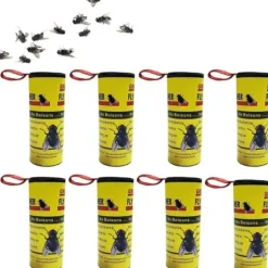 Flugfälla Papper Flugfångare Strips, 8st Frukt Flugfångare Bugs Sticky Stripes, Effektiv Flugband Rullfälla för H[H325]