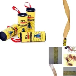 Flugfälla Papper Flugfångare Strips, 8st Frukt Flugfångare Bugs Sticky Stripes, Effektiv Flugband Rullfälla för H[H325]