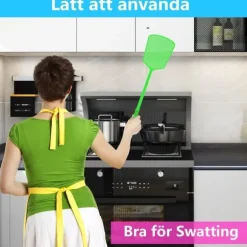 Flugknäckare, 5-pack plast, flugknäckare med långt skaft, stora insektsknäckare, fungerar för inomhusbruk och utomhusbruk (50*14cm)