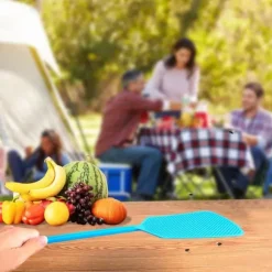 Flugknäckare, 5-pack plast, flugknäckare med långt skaft, stora insektsknäckare, fungerar för inomhusbruk och utomhusbruk (50*14cm)