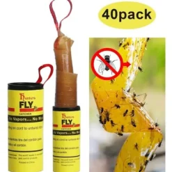 Fånga Fluga Papper Döda Fluga Inuti och Ute Använd Mot Flugor, Myggor och Andra Flygande Insekter (40 Rullar)