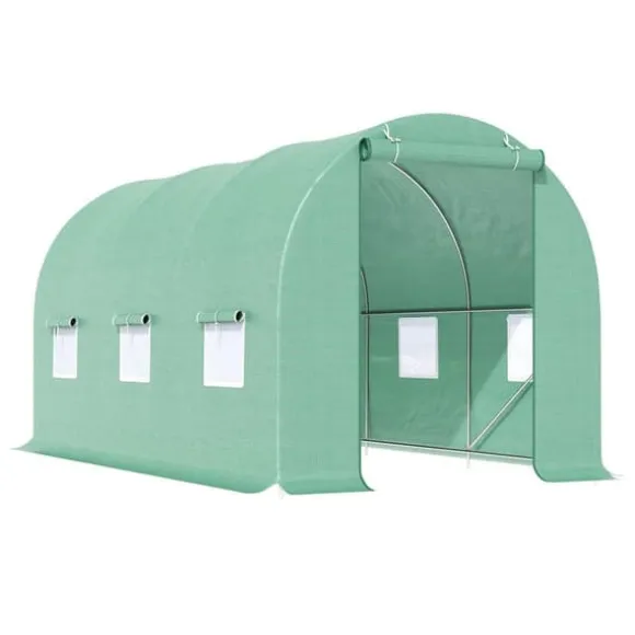 Folietunnel 445x190x200 cm med fönster, tomatväxthus, grön