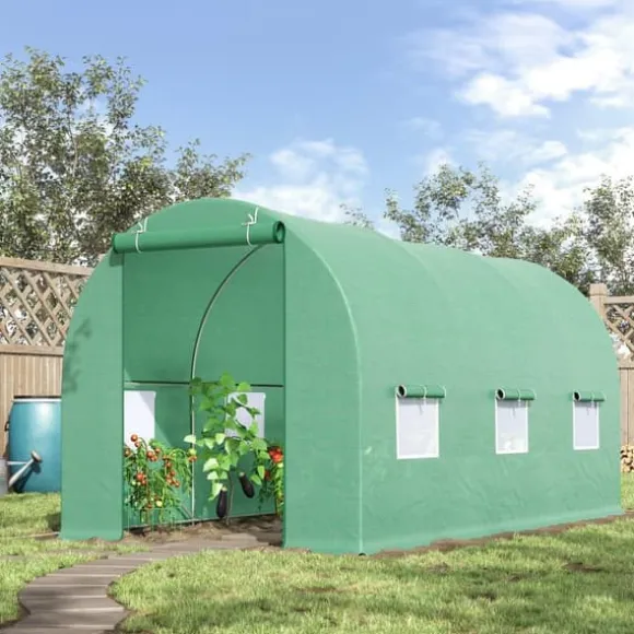 Folietunnel 445x190x200 cm med fönster, tomatväxthus, grön