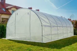 Folietunnelväxthus med fönster 600 x 300 x 200 cm Vit