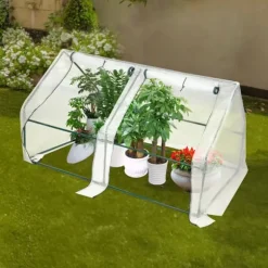 Folieväxthus - Trädgårdsväxthus - 180×90×90 cm - Upprullningsbar dörr - Förstärkt PE-duk - Järnram - Vattentät - Grön/Vit