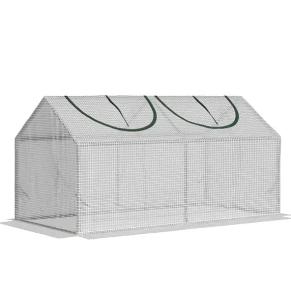 Folieväxthus 120x60x60 cm med fönster, PE – tomathus/drivbänk, vit