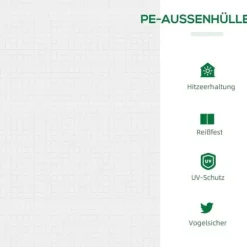 Folieväxthus 120x60x60 cm med fönster, PE – tomathus/drivbänk, vit