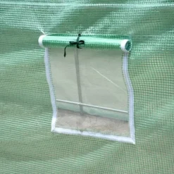 Folieväxthus 395x195x190 cm, rundbåge, 6 nätfönster – odlingstunnel