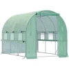 Folieväxthus 2,95x2x2 m, gåbart, 6 fönster, UV-skydd – för trädgårdsodling