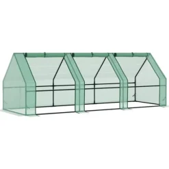 Folieväxthus/drivbänk 270x90x90 cm, grön – för tomater & plantor