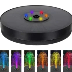 Fontän med Batteri & LED - Solcellsfontän / Vattenfontän - Solcell