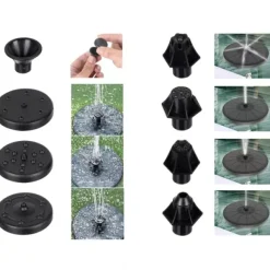 Fontän med Batteri & LED - Solcellsfontän / Vattenfontän - Solcell