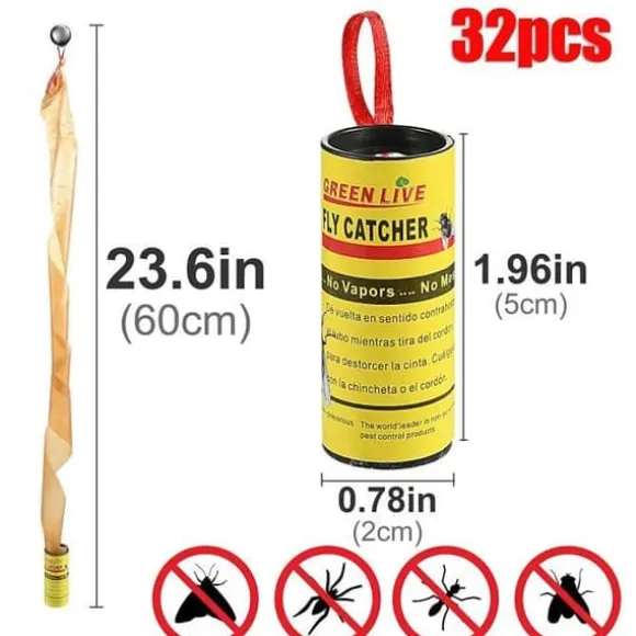 Forhome Flugfälla, Tejp Flugfälla, 32 st Sticky Flugor, Pappersflugdödare, Sticky Flugfälla-N171