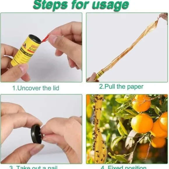 Forhome Flugfälla, Tejp Flugfälla, 32 st Sticky Flugor, Pappersflugdödare, Sticky Flugfälla-N171