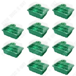 Fröbox - TECH DISCOUNT - 10 stycken - Ekologisk plast - Transparent lock - Lufthål