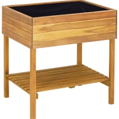 Förhöjd odlingslåda 78,5x58,5x78,5 cm massivt akaciaträ