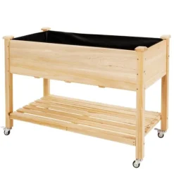 Förhöjd planteringsbädd, 121×60×84 cm, Naturalfärgad