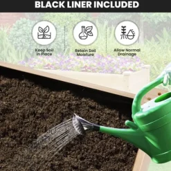 Förhöjd planteringsbädd, 121×60×84 cm, Naturalfärgad