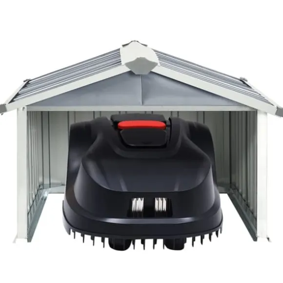 Förråd & Redskapsbodar - Living Skjul för robotgräsklippare 92x97x63 cm galvaniserat stål grå