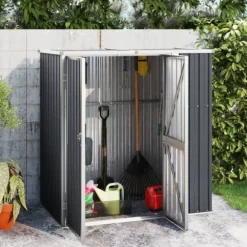 Förråd & Redskapsbodar - Living Trädgårdsskjul antracit 161x89x161 cm galvaniserat stål