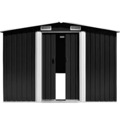 Förråd & Redskapsbodar - Living Trädgårdsskjul antracit 257x990x181 cm galvaniserat stål