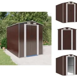 Förråd & Redskapsbodar - Living Trädgårdsskjul mörkbrun 192x274x223 cm galvaniserat stål