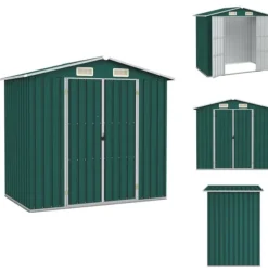 Förråd & Redskapsbodar - Living Trädgårdsskjul grön 205x129x183 cm galvaniserat stål