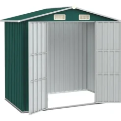 Förråd & Redskapsbodar - Living Trädgårdsskjul grön 205x129x183 cm galvaniserat stål