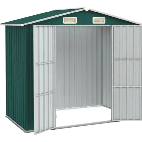 Förråd & Redskapsbodar - Living Trädgårdsskjul grön 205x129x183 cm galvaniserat stål