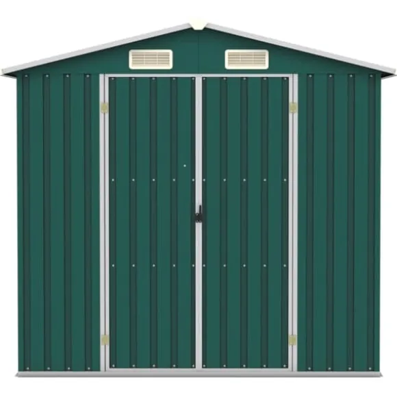 Förråd & Redskapsbodar - Living Trädgårdsskjul grön 205x129x183 cm galvaniserat stål