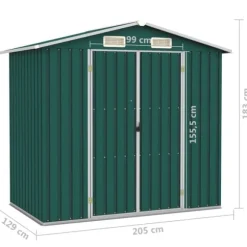 Förråd & Redskapsbodar - Living Trädgårdsskjul grön 205x129x183 cm galvaniserat stål