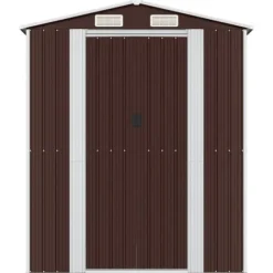 Förråd & Redskapsbodar - Living Trädgårdsskjul mörkbrun 192x357x223 cm galvaniserat stål