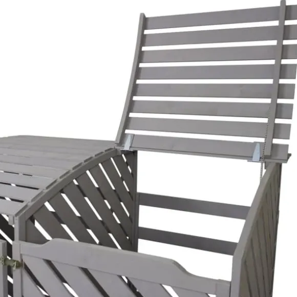 Förråd för 2 x 240 Liter Soptunnor med Lock Gråmålat Granträ Förvaringsbod Bod Skjul Trädgård Trädgårdskjul Utomhus Förvaring Låsbar + Monteringskit | CDON