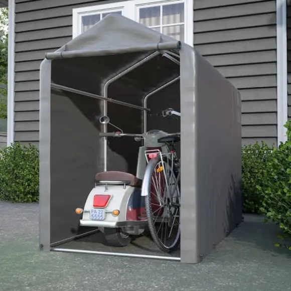 Förråd 187x100x160 cm, cykelgarage, trädgårdsskjul, lagerzelt, mörkgrå