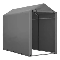 Förråd 187x100x160 cm, cykelgarage, trädgårdsskjul, lagerzelt, mörkgrå