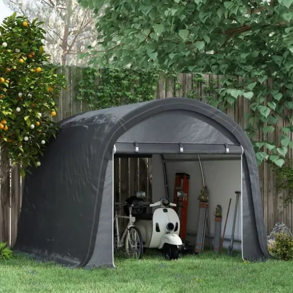 Förrådstält 3×3 m UV-skydd vattenavvisande, stål/PE, grå, två rullportar