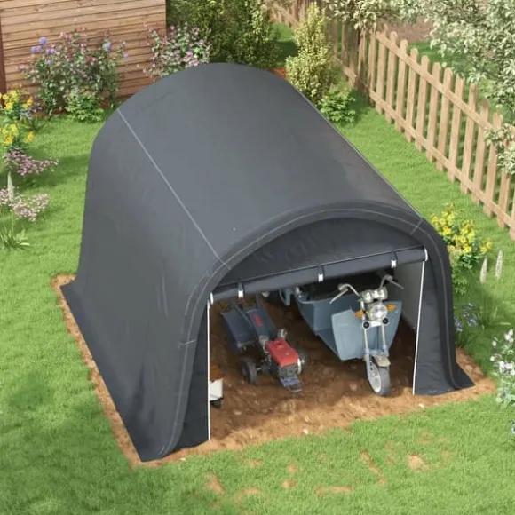 Förrådstält 3×3 m UV-skydd vattenavvisande, stål/PE, grå, två rullportar