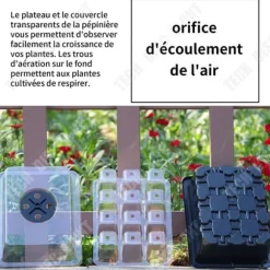 Fröskit - TECH DISCOUNT - 5 delar - 12 hål - 6x14x18cm - Svart plast