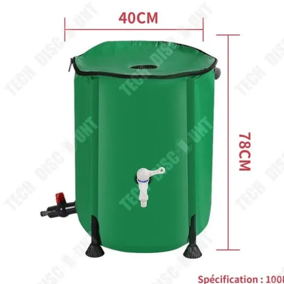 Förvaringsbehållare - TECH DISCOUNT - 100L - PVC - 40x78cm - Fällbar och multifunktionell