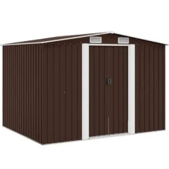 Förvaringsbod brun 257x205x178 cm stål