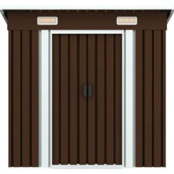 Förvaringsbod brun 194x121x181 cm stål